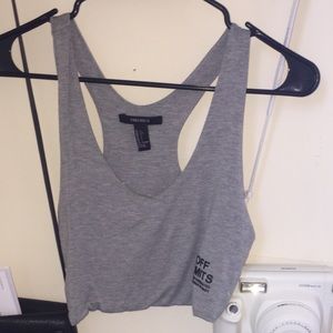 grey crop top with side detail